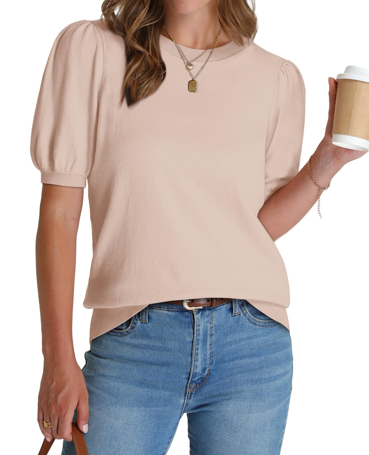 ✨Women's Lightweight Puff Short Sleeve Sweater