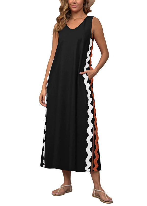Women's Summer Beach Boho Flowy Maxi Dress