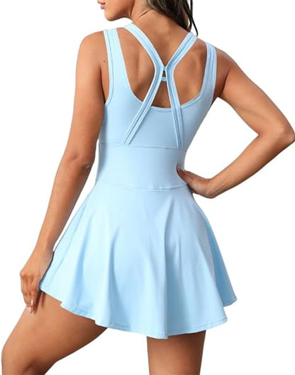 Womens Sleeveless 2-in-1 Active Dresses （BUY 2 FREE SHIPPING)