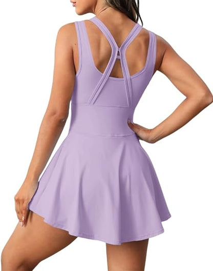 Womens Sleeveless 2-in-1 Active Dresses （BUY 2 FREE SHIPPING)