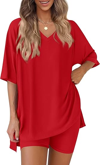 Hot Sale-Women's Tummy Cover V Neck 2-Piece Set