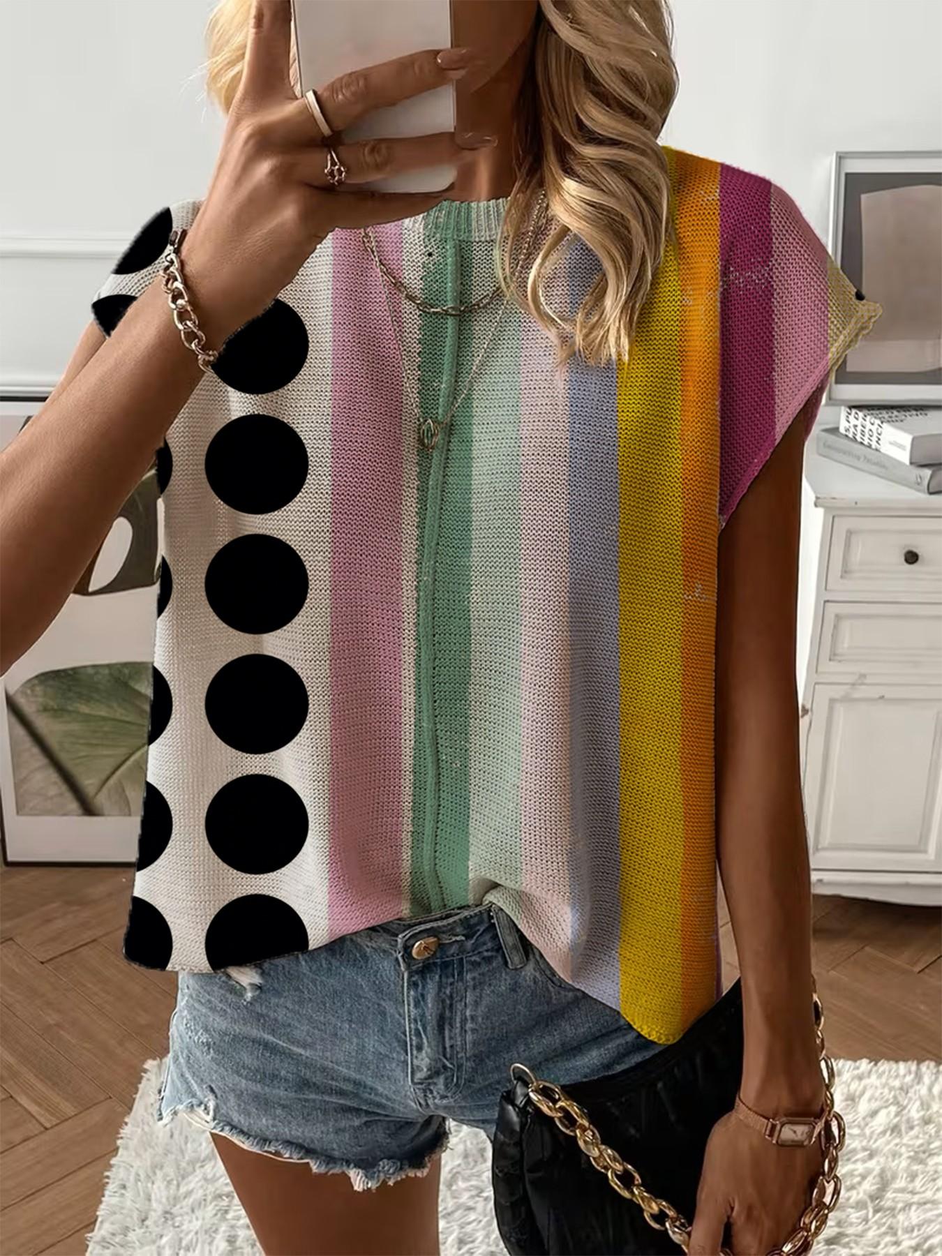 Women's  Print Drop-Shoulder Knit Top