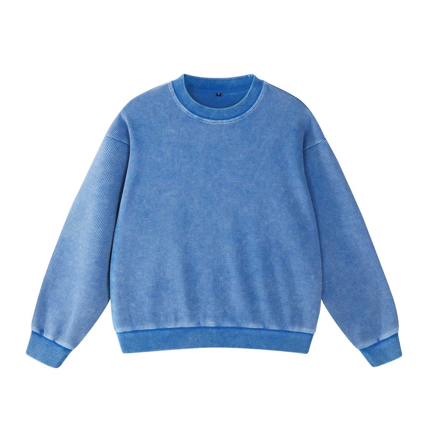 Vintage Crew Neck Waffle Acid washed Unisex Sweatshirts