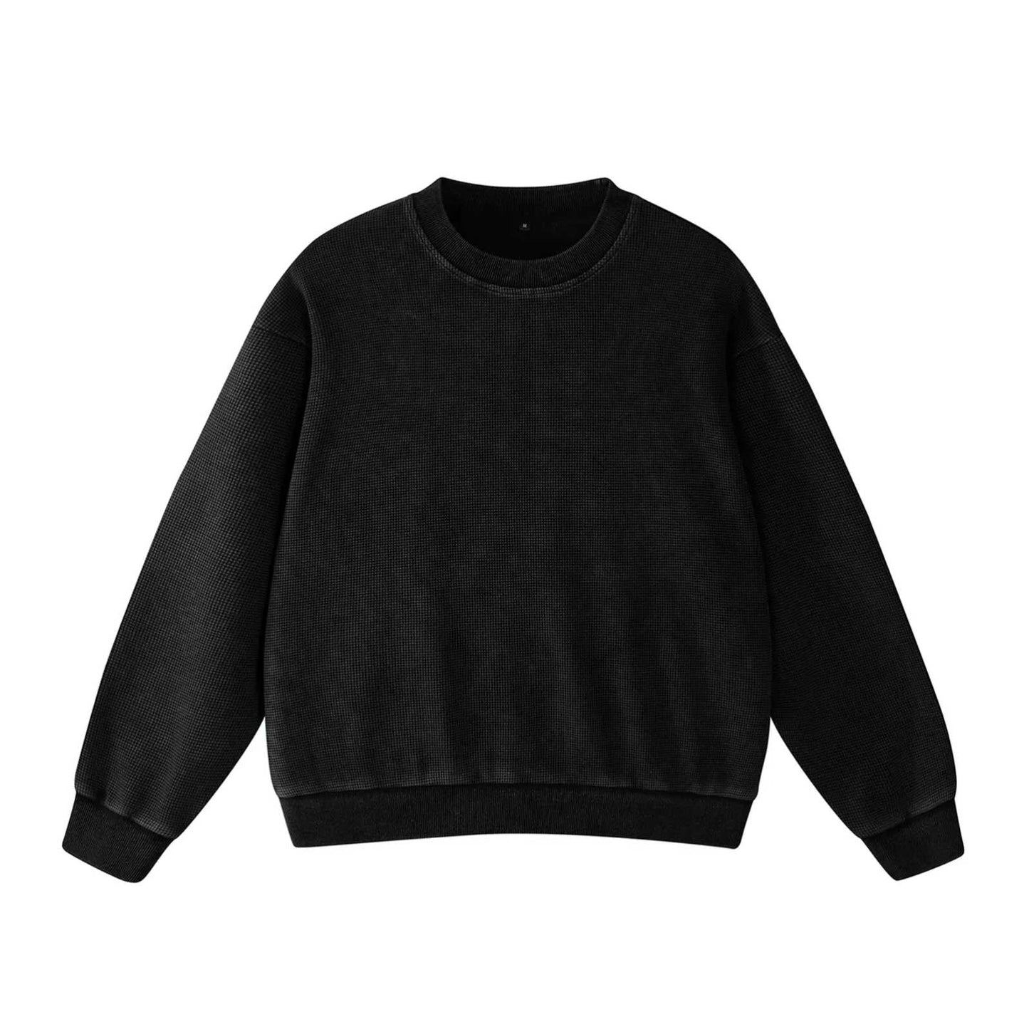 Vintage Crew Neck Waffle Acid washed Unisex Sweatshirts