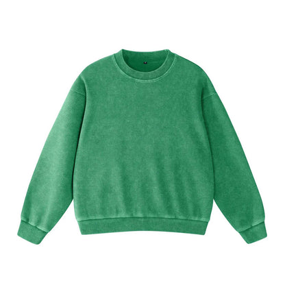 Vintage Crew Neck Waffle Acid washed Unisex Sweatshirts