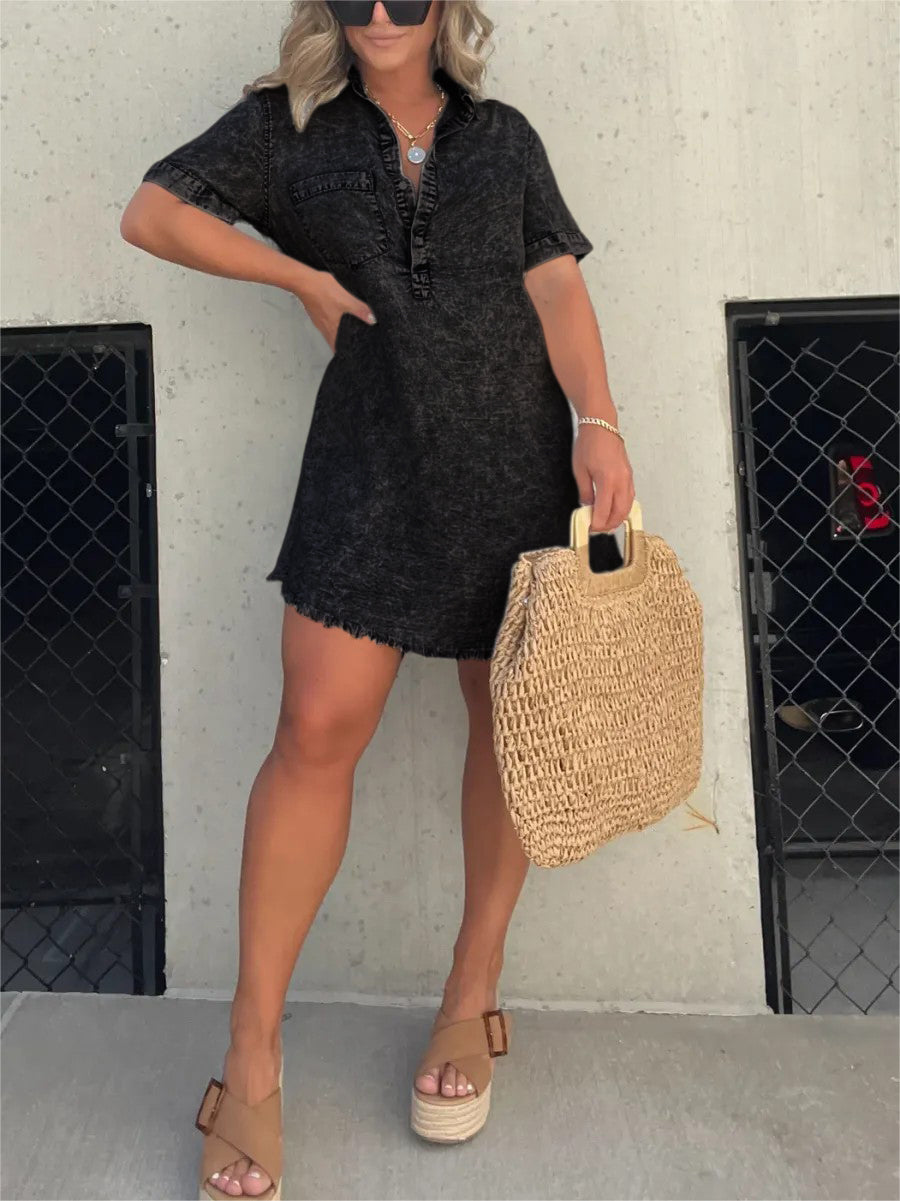 Women's Washed Shirt Dress (Buy 2 Free Shipping)