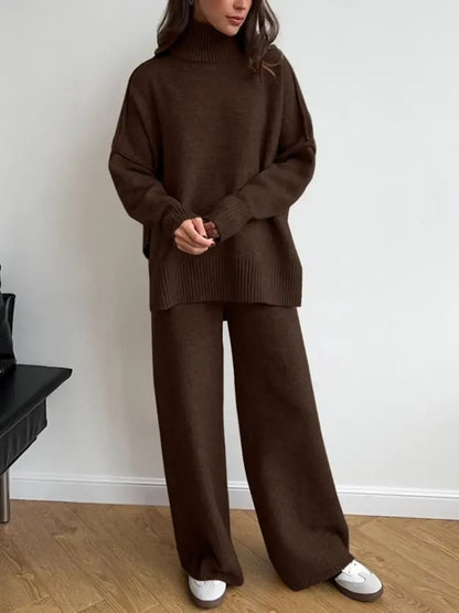Mock Neck Wide Leg Lounge Set