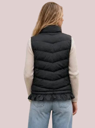 Women's Ruffle Hem Puffer Vest