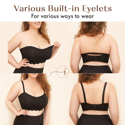 2023 Plus size Sexy Strapless Invisible Push Up Bra