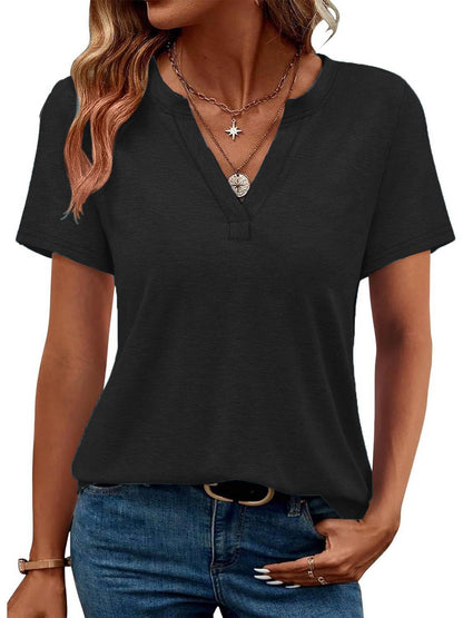 ✨Womens Short Sleeve V Neck Casual Loose Fit T-shirts