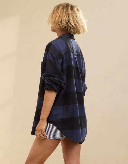 Women's Loose Flannel Casual Double Pocket Shirt