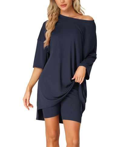 Women's Oversized Lounge Sets T-Shirt with Biker Bodycon Shorts (Buy 2 Free Shipping)