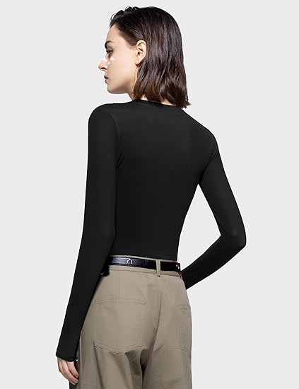 🔥HOT SALE-Women's Long Sleeve T-Shirt Crew Neck Slim Fit Top Sexy Basic T-Shirt