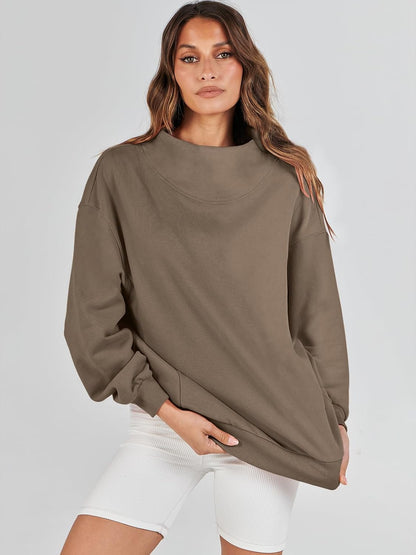 Womens Oversized Sweatshirts Turtleneck Pullover Long Sleeve Hoodies Tops