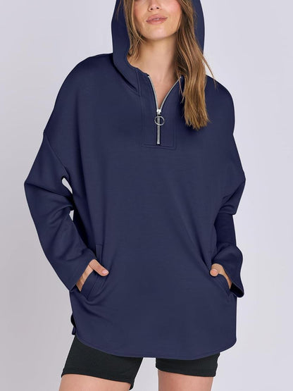 ✨Women's Oversized Quarter Zip Tunic Hoodie (Buy 2 Free Shipping)