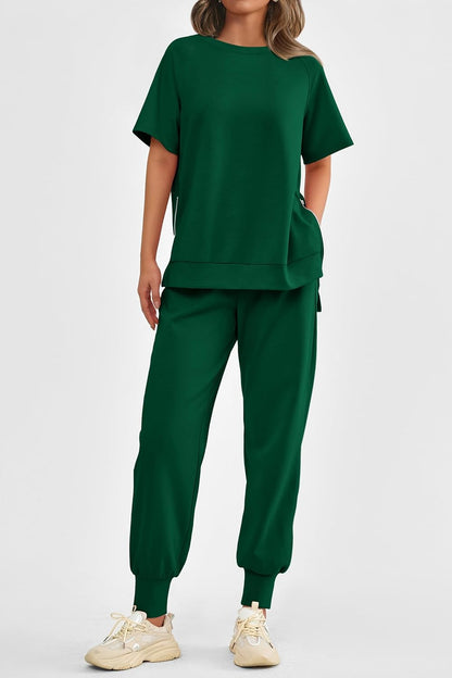 ✨Women's  2 Piece Outfit Tracksuits Casual Tops High Waisted Sweatpants Set