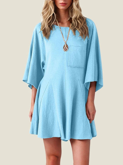 ⏰Hot Sale-Women's Short Sleeve Loose Ruffled Short Romper Dress with Pocket