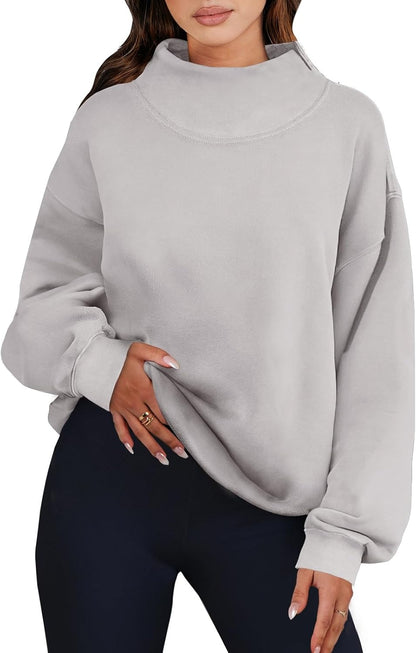Womens Oversized Sweatshirts Turtleneck Pullover Long Sleeve Hoodies Tops
