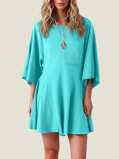 ⏰Hot Sale-Women's Short Sleeve Loose Ruffled Short Romper Dress with Pocket