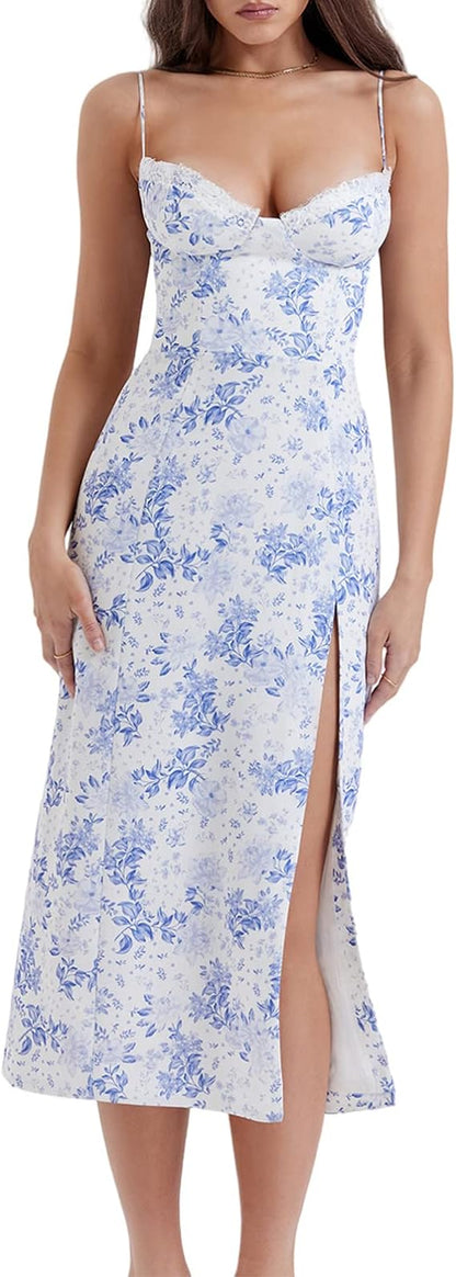 ⏰HOT SALE-Women's Maxi Floral Lace Satin Dress (BUY 2 FREE SHIPPING)