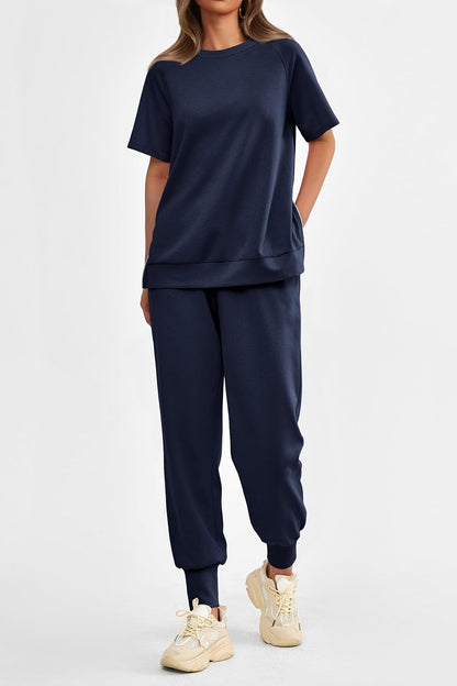 ✨Women's  2 Piece Outfit Tracksuits Casual Tops High Waisted Sweatpants Set