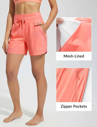 ✨Women's 5" Swim Board Shorts High Waisted Quick Dry Swimsuit Swimming Bottoms