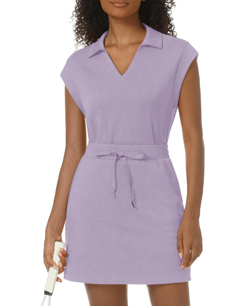 ✨Women's Casual Sports Cap Sleeve Lapel Shirt Skirt Two-Piece Set