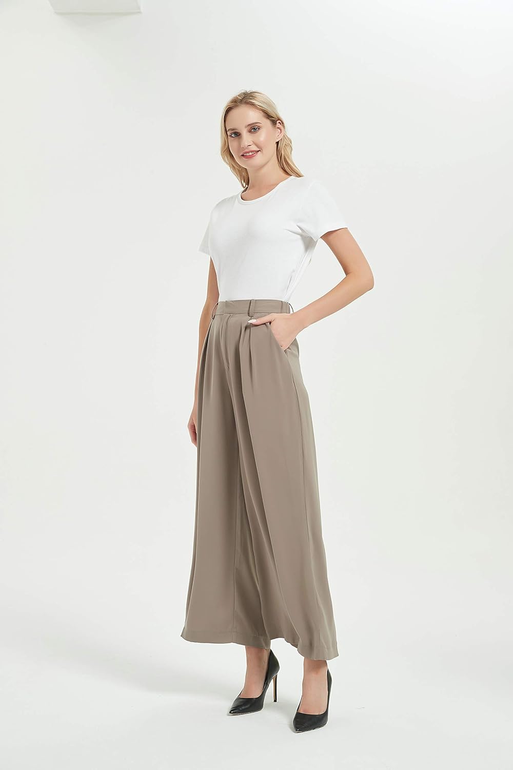 Women High Waist Casual Wide Leg Long Palazzo Pants Trousers (⏰ 30% OFF TODAY)