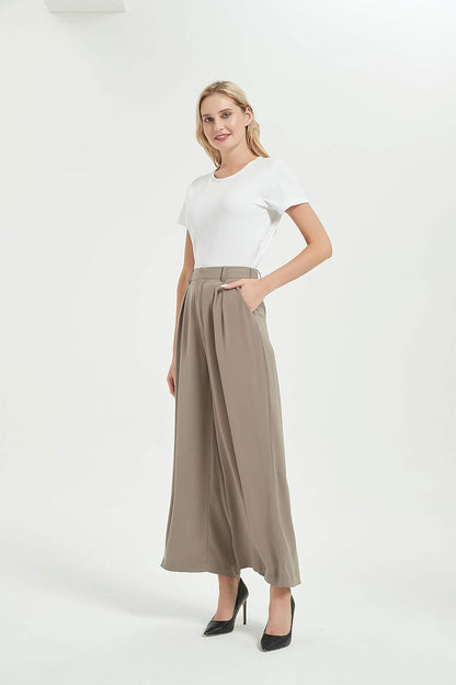 Women High Waist Casual Wide Leg Long Palazzo Pants Trousers (⏰ 30% OFF TODAY)