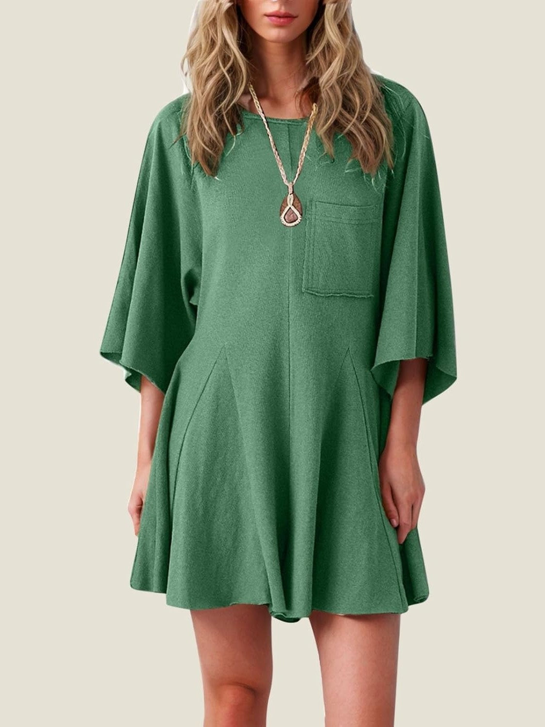 ⏰Hot Sale-Women's Short Sleeve Loose Ruffled Short Romper Dress with Pocket