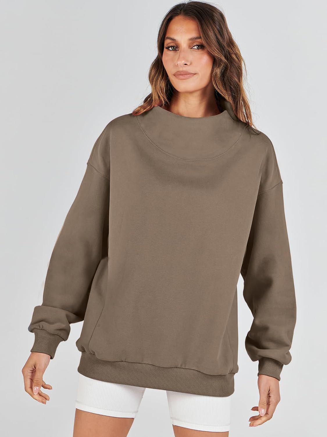 Womens Oversized Sweatshirts Turtleneck Pullover Long Sleeve Hoodies Tops