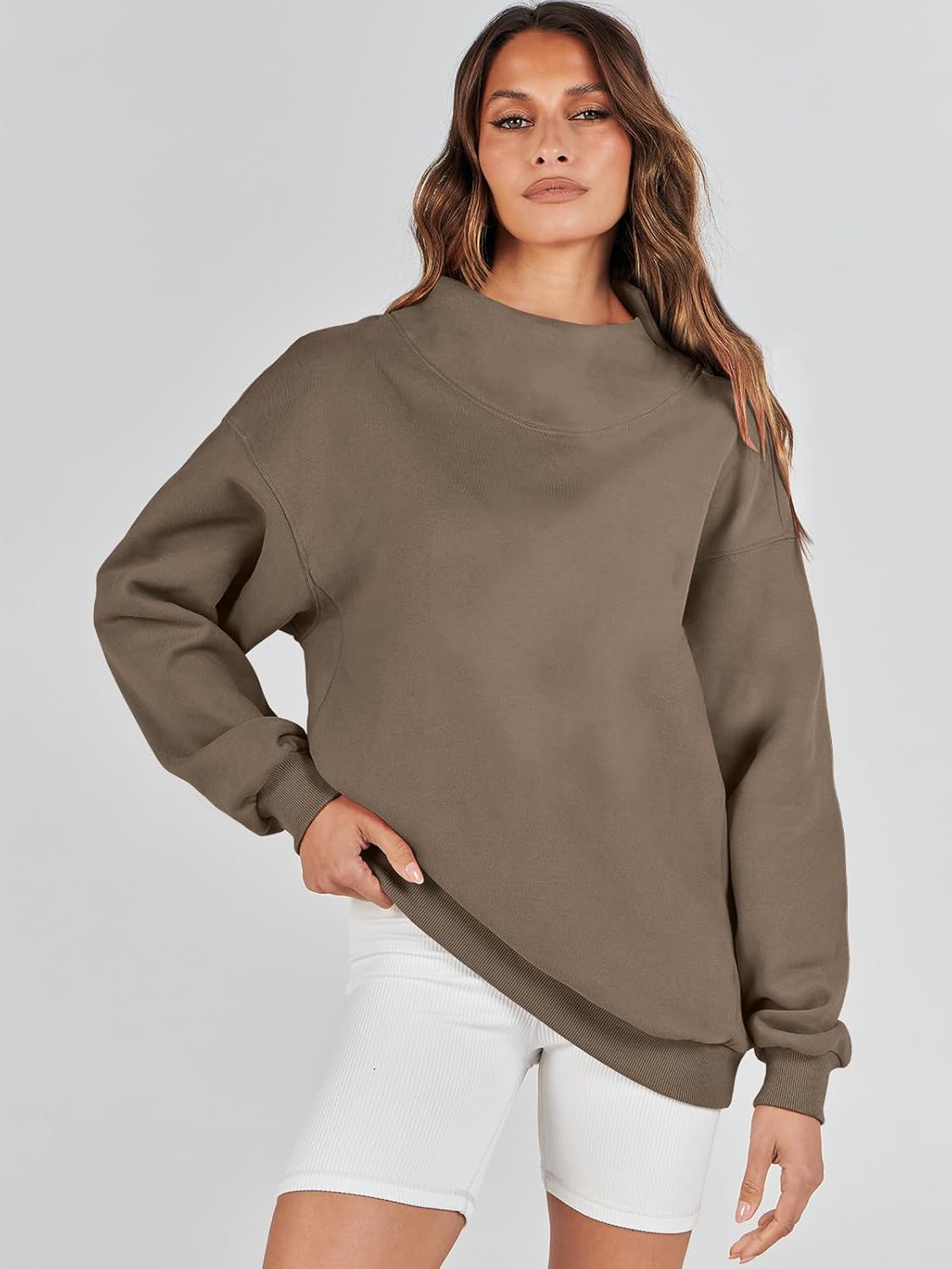 Womens Oversized Sweatshirts Turtleneck Pullover Long Sleeve Hoodies Tops