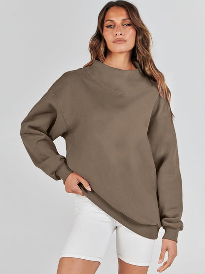 Womens Oversized Sweatshirts Turtleneck Pullover Long Sleeve Hoodies Tops