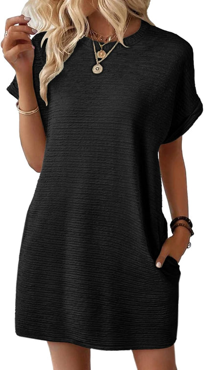 ⏰Hot Sale-Women's Lightweight Summer Short Sleeve Dress with Pockets