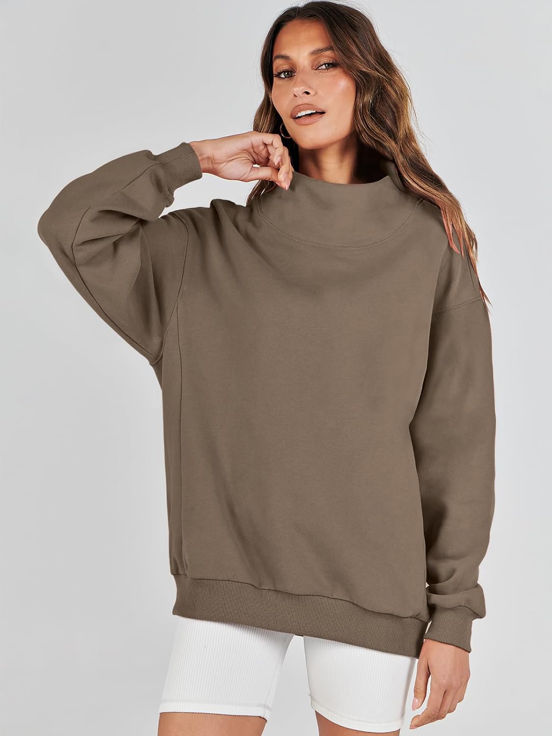 Womens Oversized Sweatshirts Turtleneck Pullover Long Sleeve Hoodies Tops
