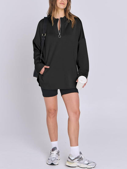 ✨Women's Oversized Quarter Zip Tunic Hoodie (Buy 2 Free Shipping)