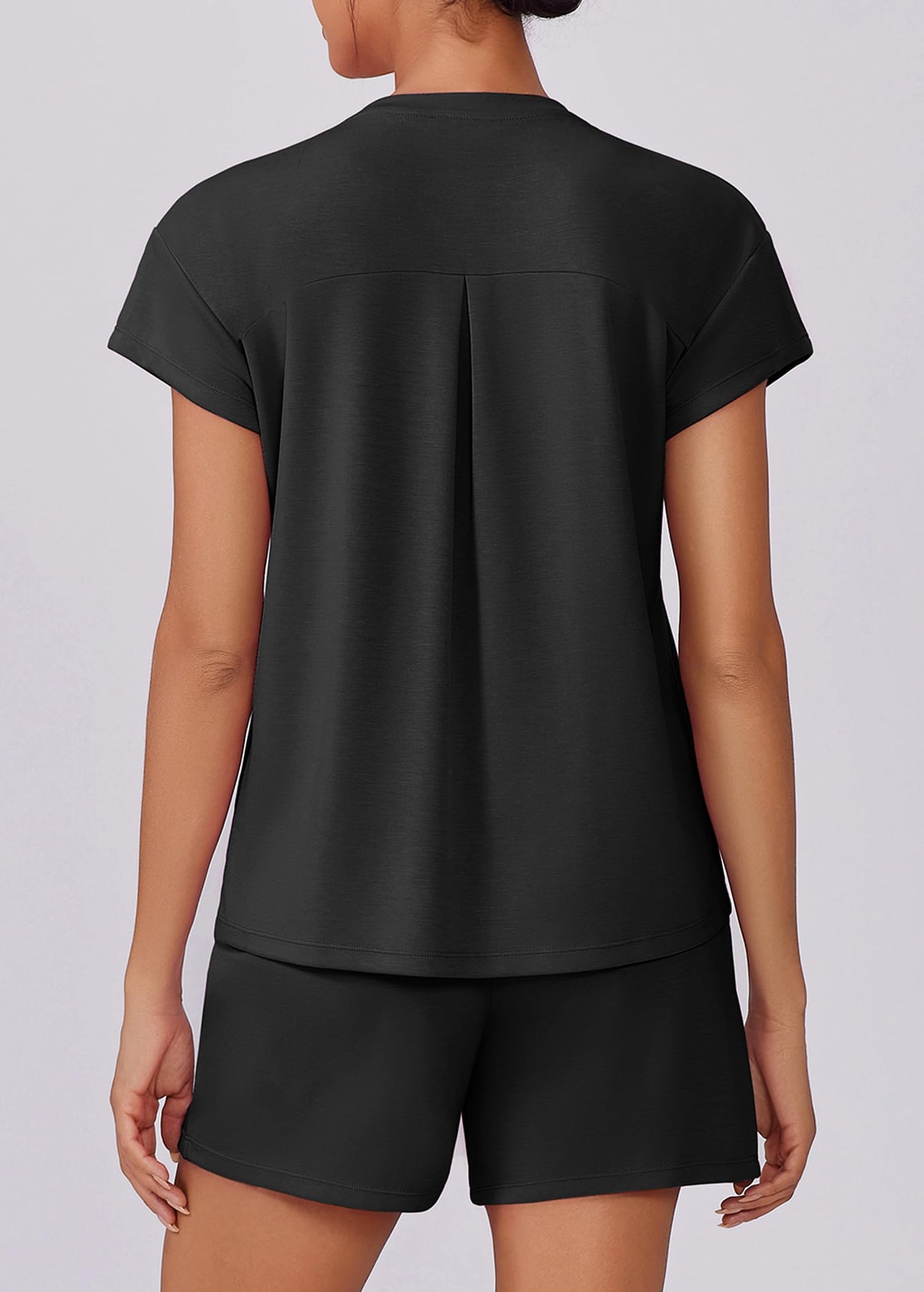 Womens Summer Crewneck Matching Shorts Lounge Set