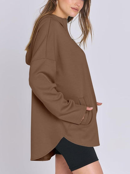 ✨Women's Oversized Quarter Zip Tunic Hoodie (Buy 2 Free Shipping)