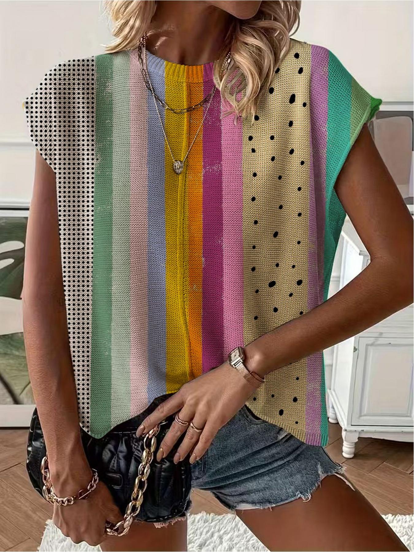 Women's  Print Drop-Shoulder Knit Top