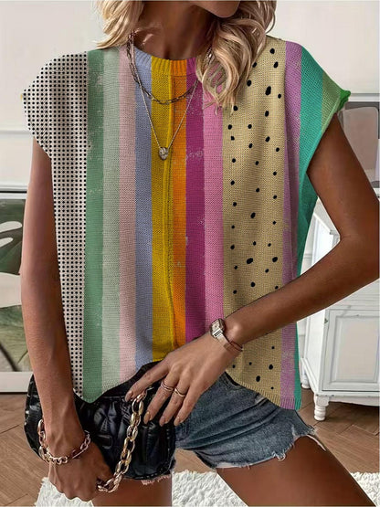 Women's  Print Drop-Shoulder Knit Top