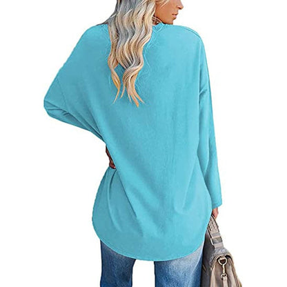 Women's Loose Long Sleeve Fashion V-neck Top