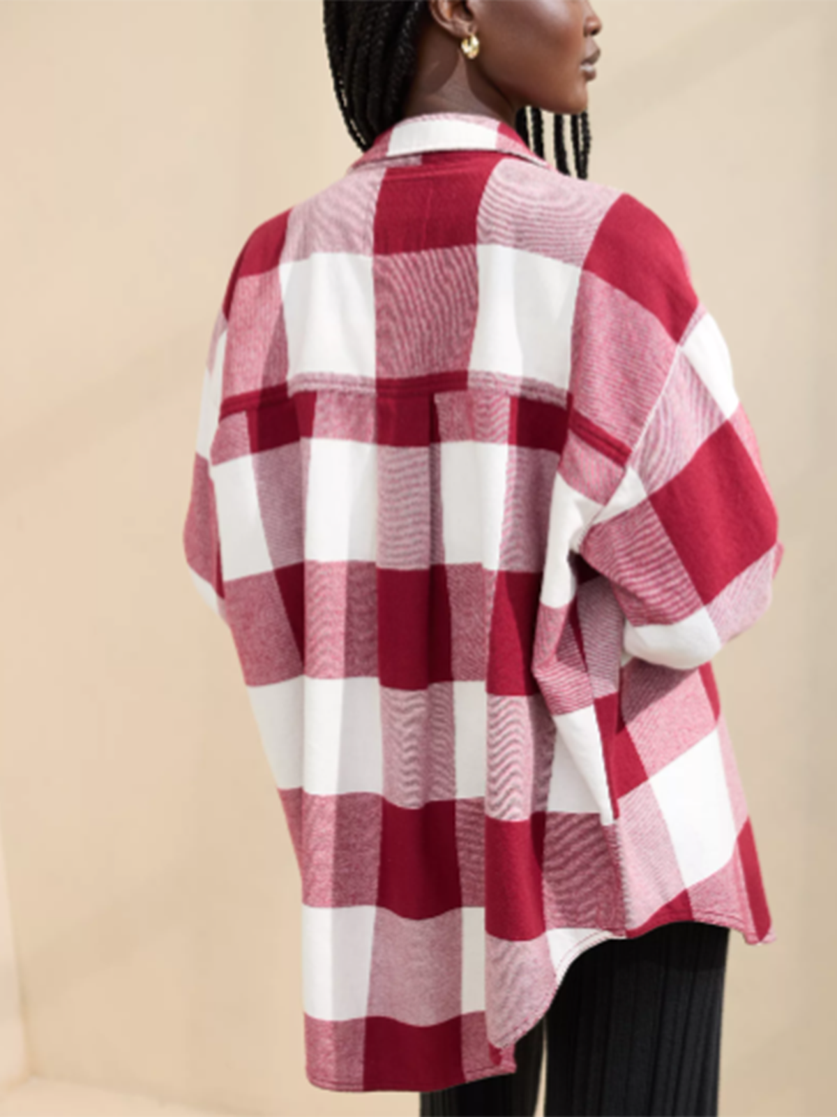 Women's Loose Flannel Casual Double Pocket Shirt