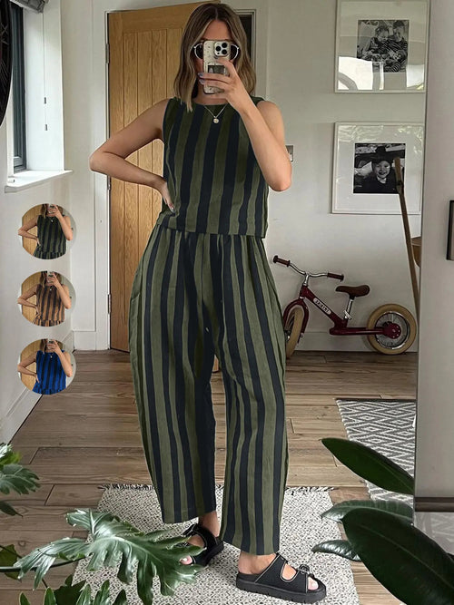 Women's Summer New Striped Set