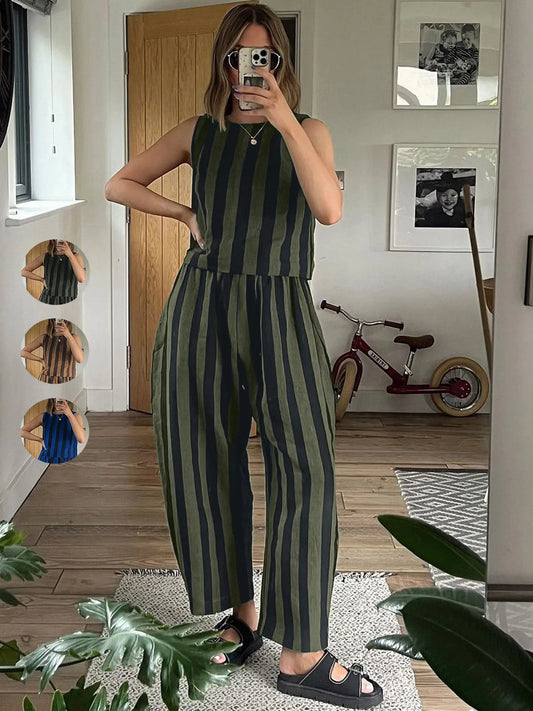 Women's Summer New Striped Set