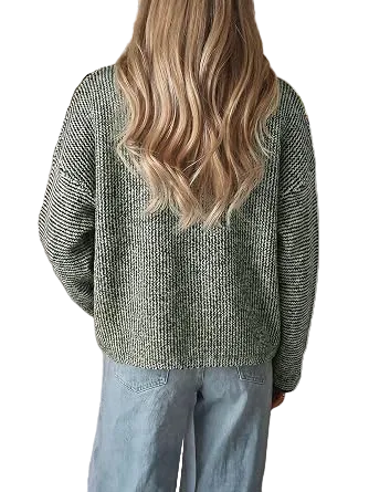 Womens Stand Collar Colorful Button Fall Cardigan
