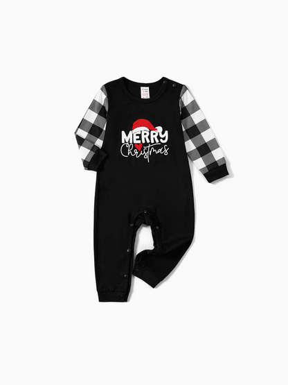 Family Christmas  Long-sleeve Black White Letters Pajamas