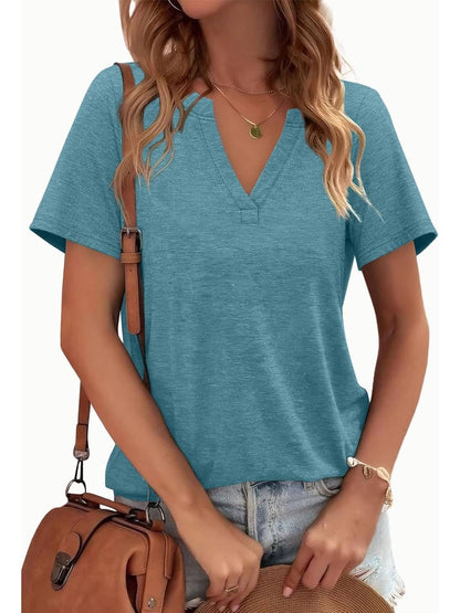 ✨Womens Short Sleeve V Neck Casual Loose Fit T-shirts