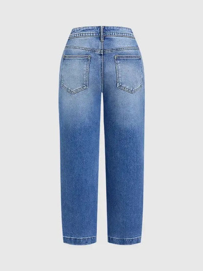 Women's Baggy Cropped Denim Jeans