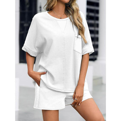 ⏰Hot Sale-Womens Summer Waffle Knit 2 Piece Outfits