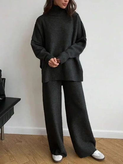 Mock Neck Wide Leg Lounge Set